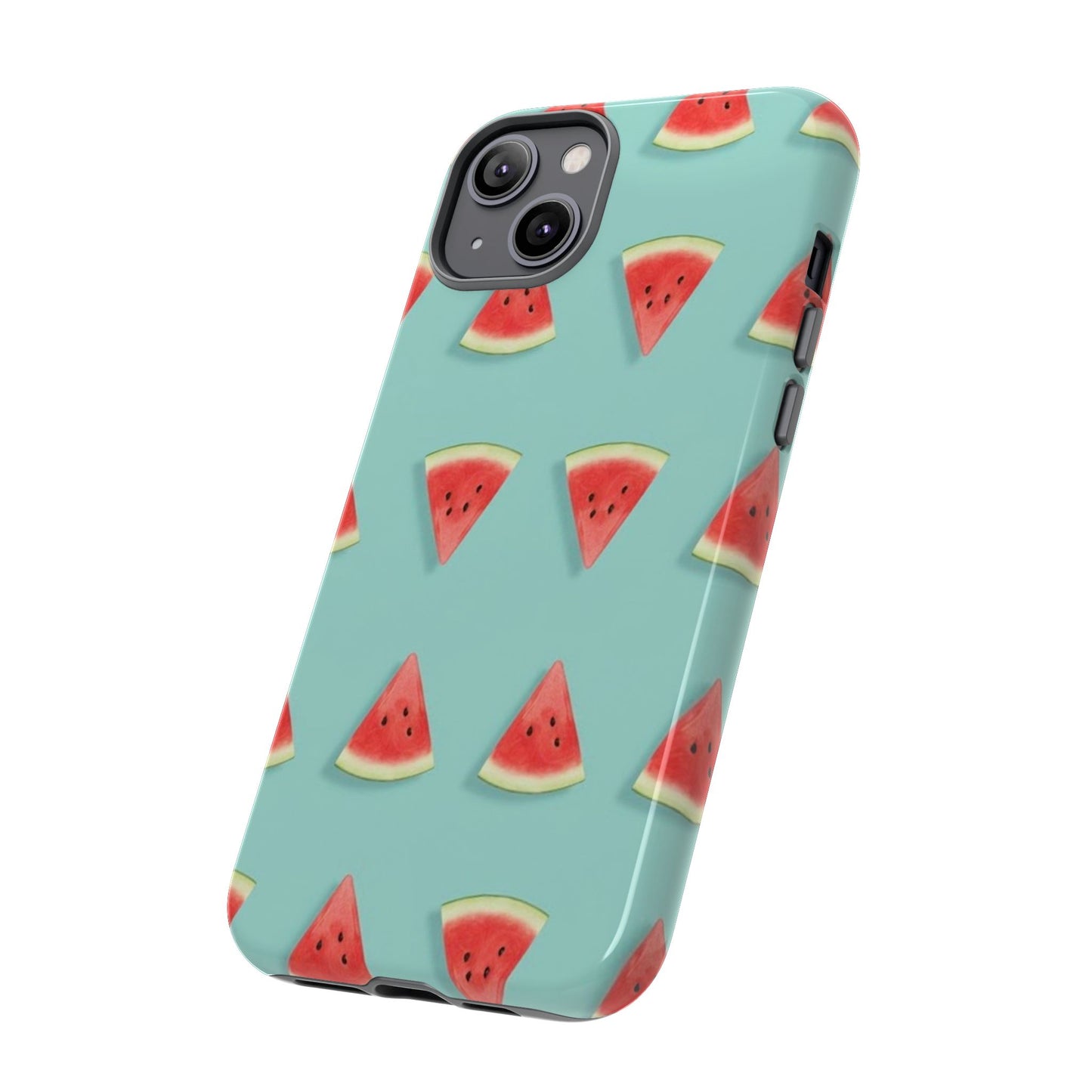 Watermelon Phone Case – Pastel Blue Summer Fruit Tough Case (iPhone, Samsung, Pixel)