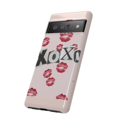 XOXO Kiss Print Phone Case | Coquette Valentine Aesthetic | Cute Pink Lipstick Kiss Tough Case for iPhone & Samsung