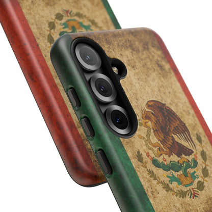 Vintage Mexico Flag Phone Case – Mexican Pride Grunge Flag Aesthetic Tough Case