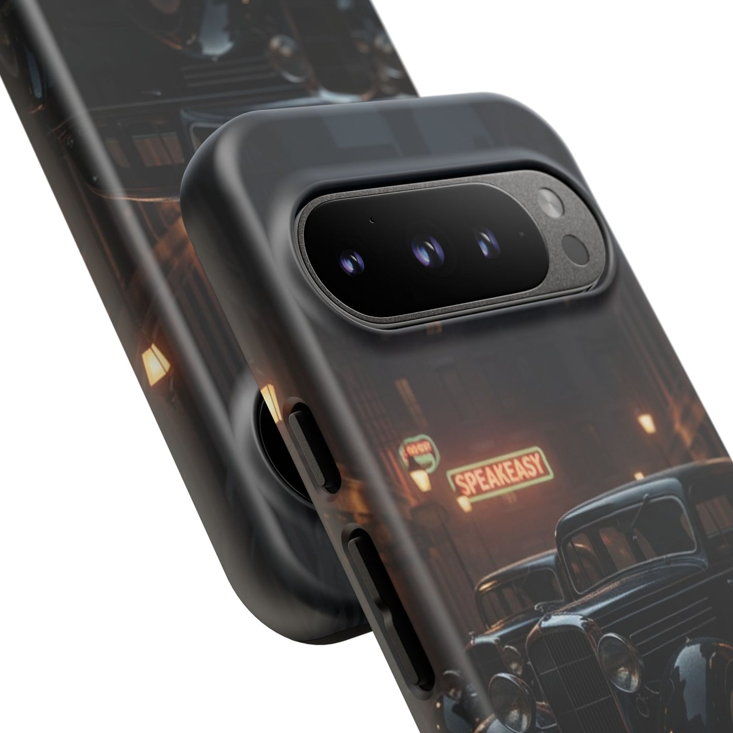 Vintage Classic Car Phone Case | Retro Noir Aesthetic | 1930s Street Scene Tough Case for iPhone & Samsung