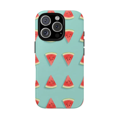 Watermelon Phone Case – Pastel Blue Summer Fruit Tough Case (iPhone, Samsung, Pixel)