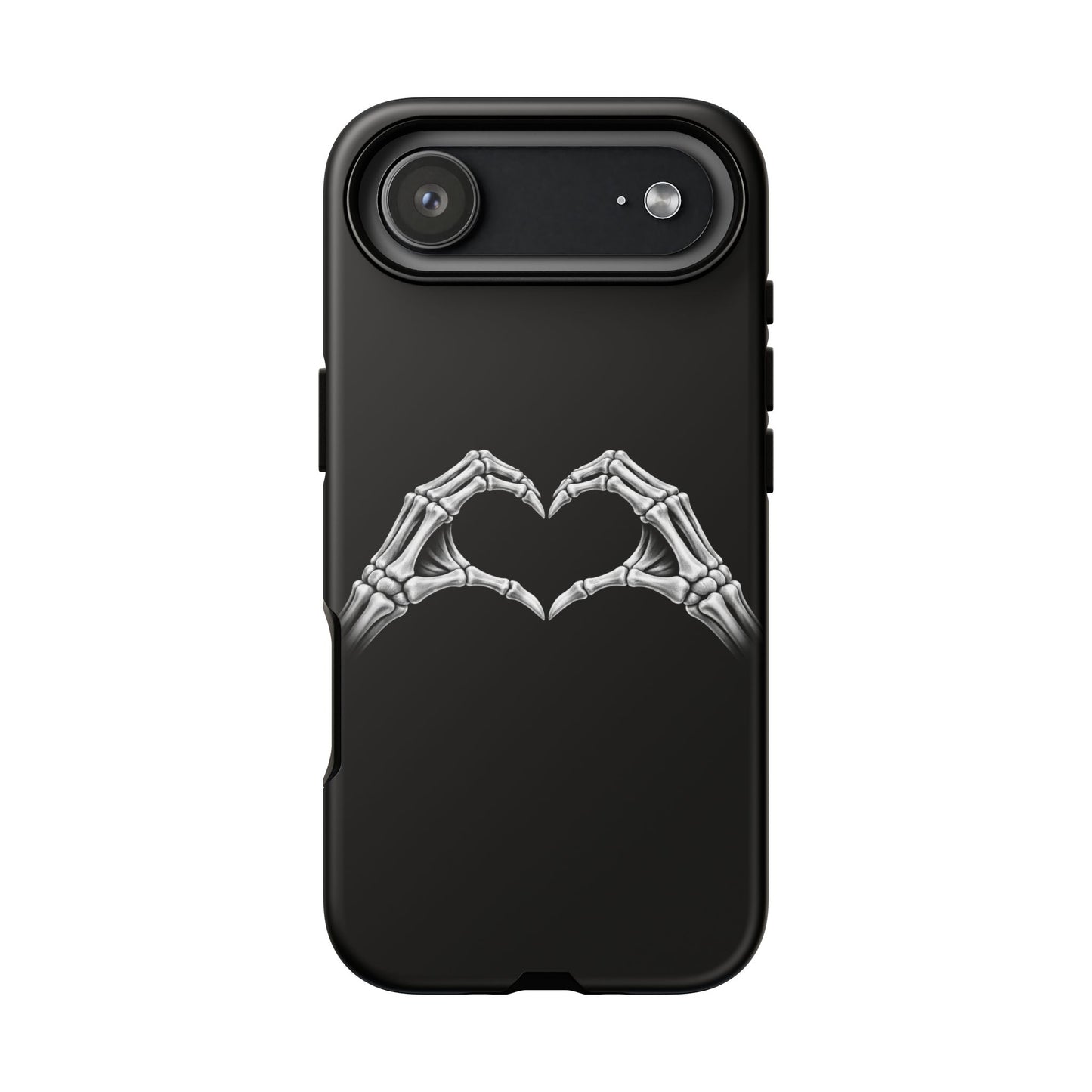 Skeleton Hands Heart Phone Case | Gothic Black Protective Cover