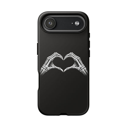 Skeleton Hands Heart Phone Case | Gothic Black Protective Cover