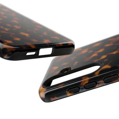 Tortoiseshell Pattern Tough Phone Case | Classic Leopard-Style Protective Cover
