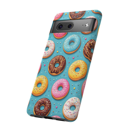 Cute Donut Pattern Phone Case – Colorful Sprinkles Dessert Design for Iphone, Samsung Galaxy and Pixel