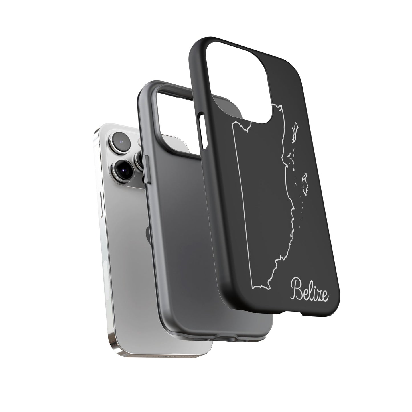 Belize Outline Phone Case – Minimal Country Map Tough Case (iPhone, Samsung, Pixel)