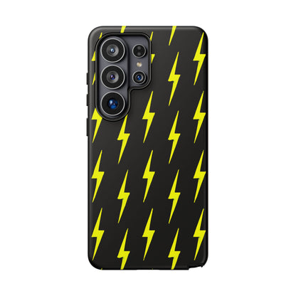 Yellow Lightning Bolt Tough Phone Case | Bold Electric Pattern Case for Iphone, Samsung Galaxy and Pixel