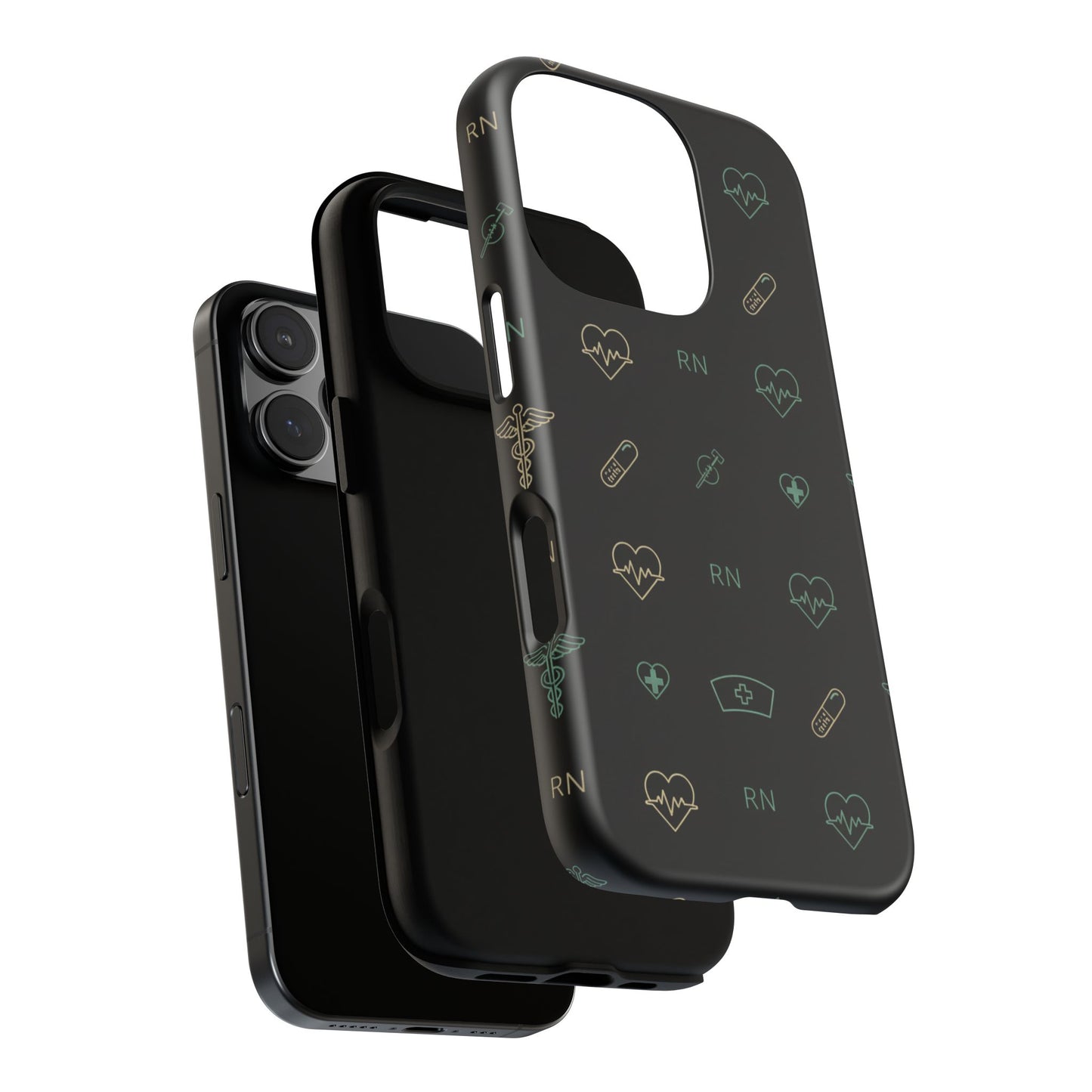 RN Nurse Phone Case – Minimal Medical Icon Pattern Healthcare Worker Tough Case