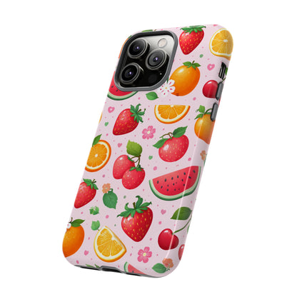 Fruit Phone Case – Tough Shockproof, Strawberry Cherry Citrus Summer Design for Iphone, Samsung Galaxy and Pixel