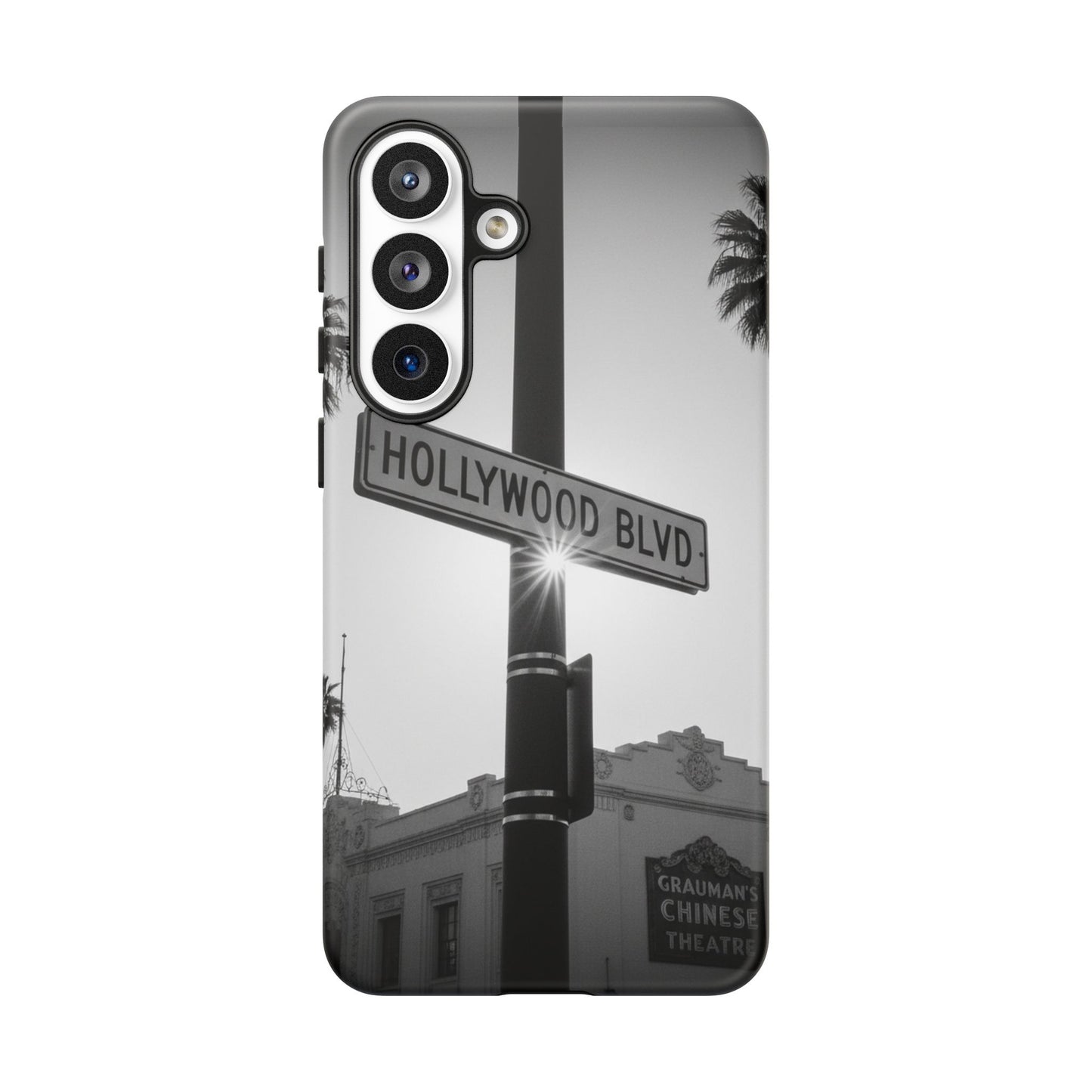 Hollywood Blvd Phone Case | Vintage Los Angeles Street Sign | Black & White LA Aesthetic