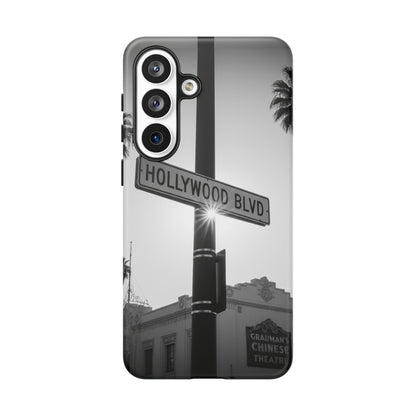 Hollywood Blvd Phone Case | Vintage Los Angeles Street Sign | Black & White LA Aesthetic