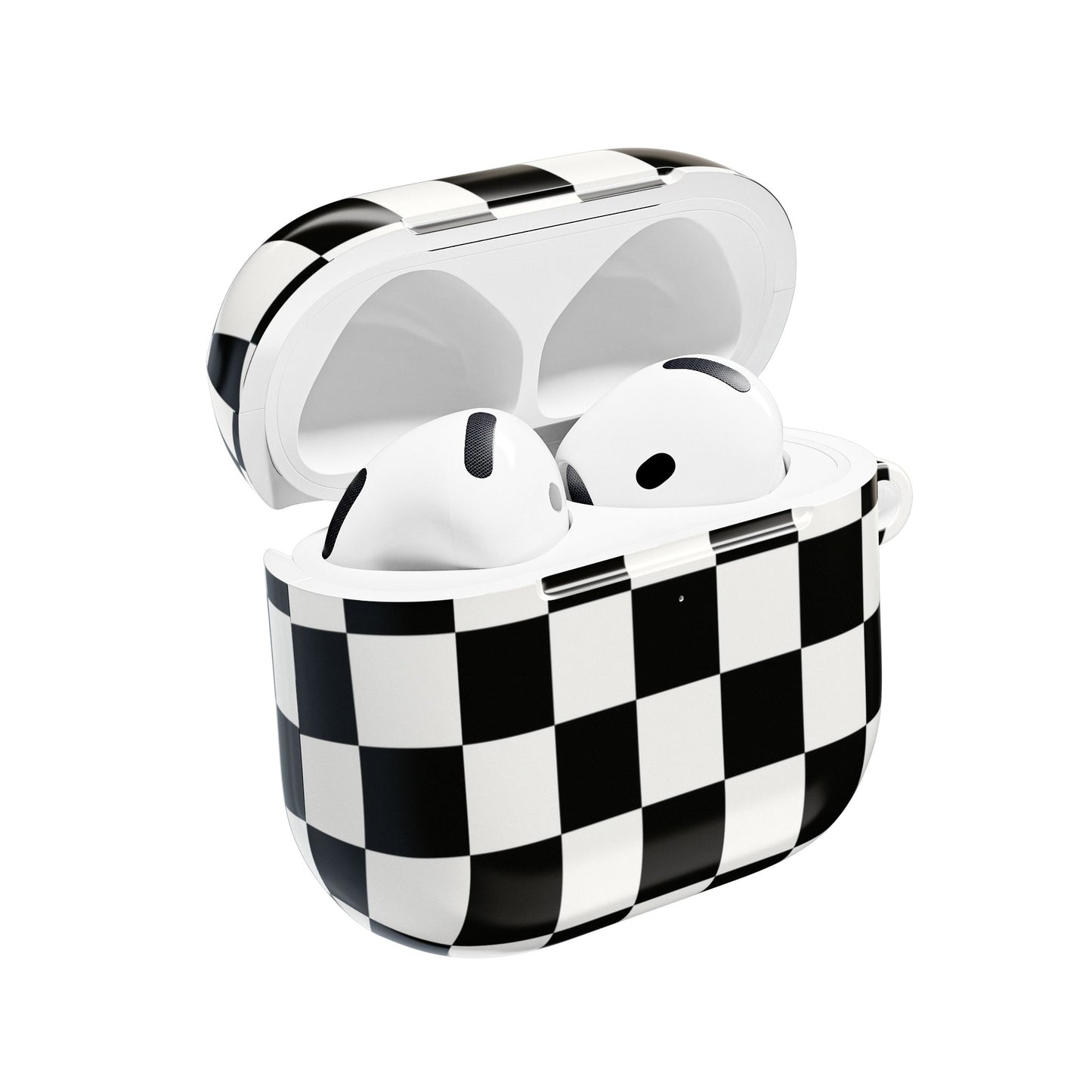 Checkerboard AirPod Case – Black & White Retro Pattern