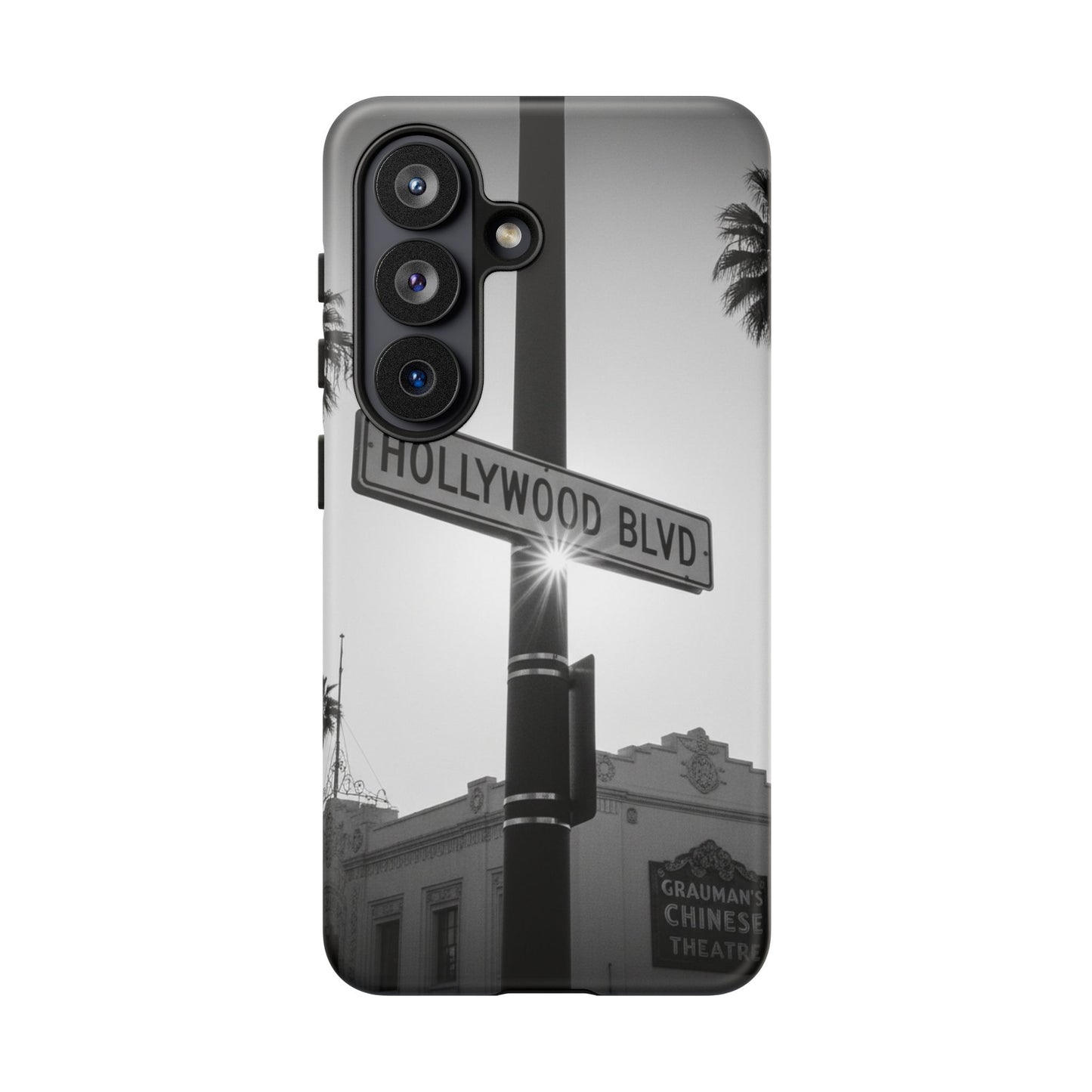 Hollywood Blvd Phone Case | Vintage Los Angeles Street Sign | Black & White LA Aesthetic