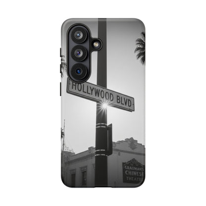 Hollywood Blvd Phone Case | Vintage Los Angeles Street Sign | Black & White LA Aesthetic
