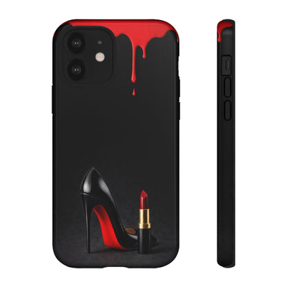 Dark Feminine Red Drip Phone Case – Gothic Glam Tough Cover