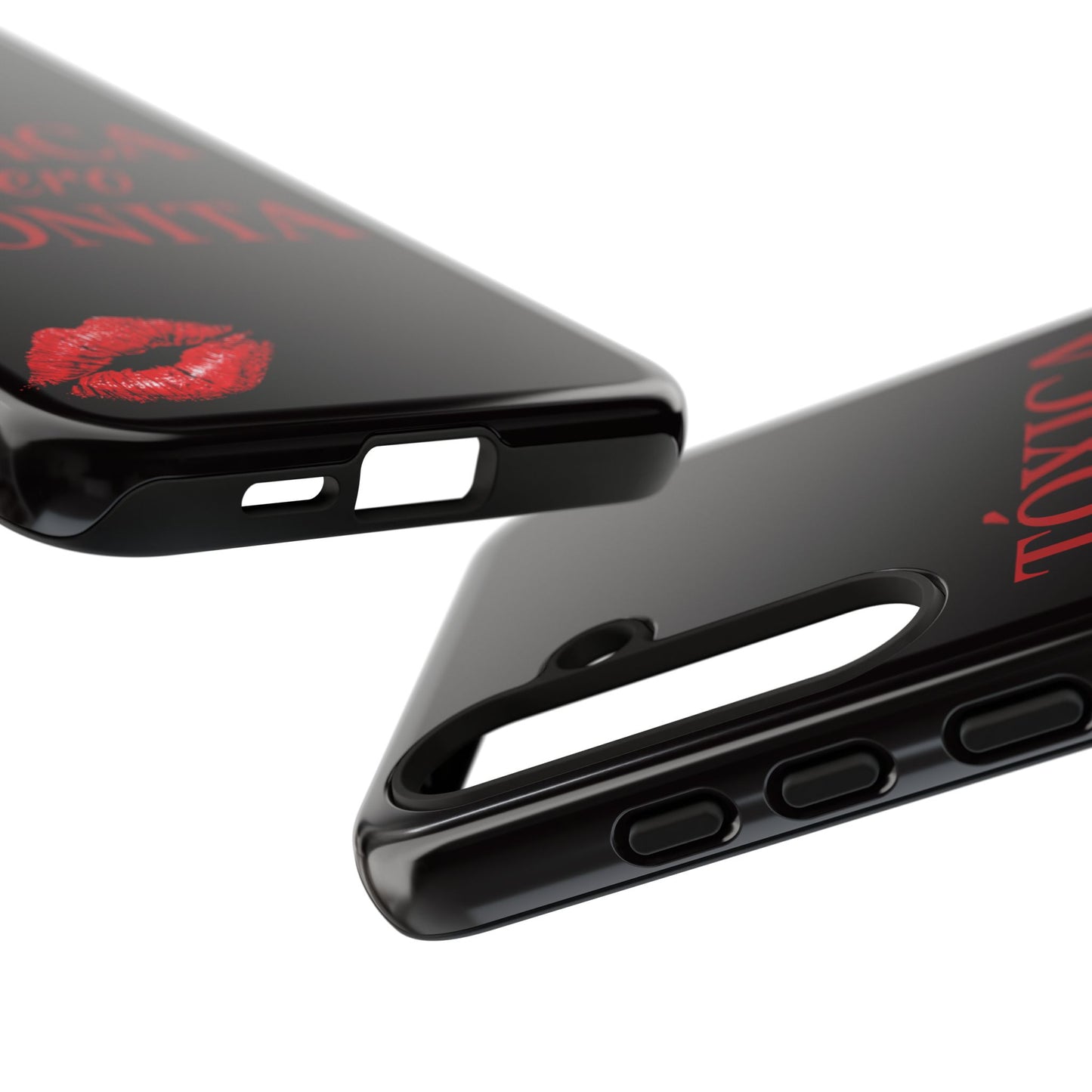 Toxica Pero Bonita Phone Case, Latina Quote Case, Red Lips Aesthetic, Spanish Saying Case, Trendy Tough Cover