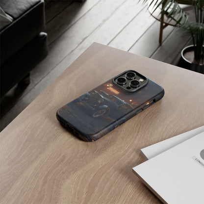 Vintage Classic Car Phone Case | Retro Noir Aesthetic | 1930s Street Scene Tough Case for iPhone & Samsung