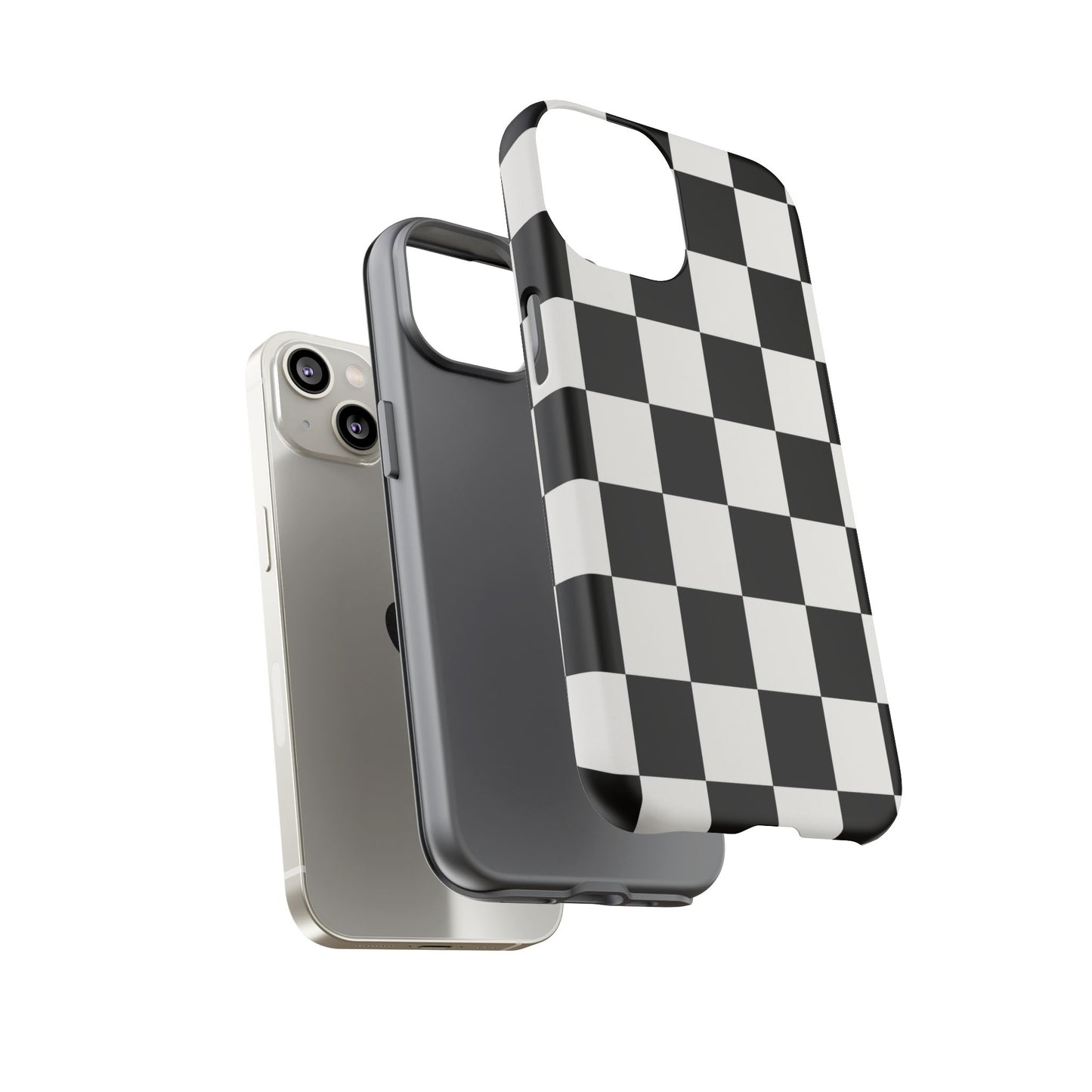 Black & White Checkerboard Phone Case – Classic Aesthetic Tough Protective Case for Iphone, Samsung Galaxy and Pixel