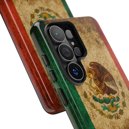 Vintage Mexico Flag Phone Case – Mexican Pride Grunge Flag Aesthetic Tough Case