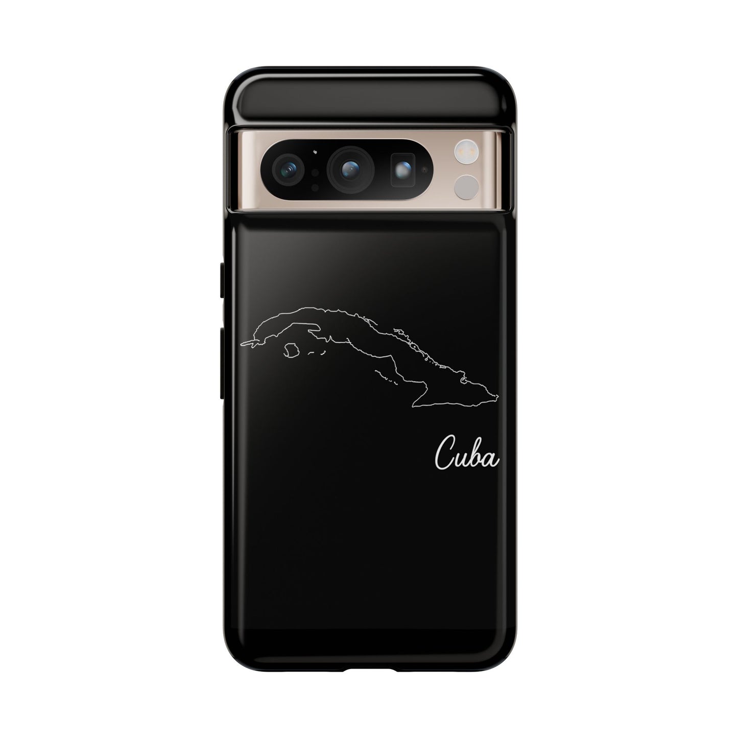 Cuba Outline Phone Case – Minimal Country Map Tough Case (iPhone, Samsung, Pixel)