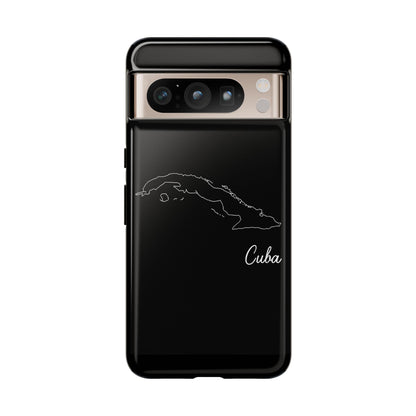 Cuba Outline Phone Case – Minimal Country Map Tough Case (iPhone, Samsung, Pixel)