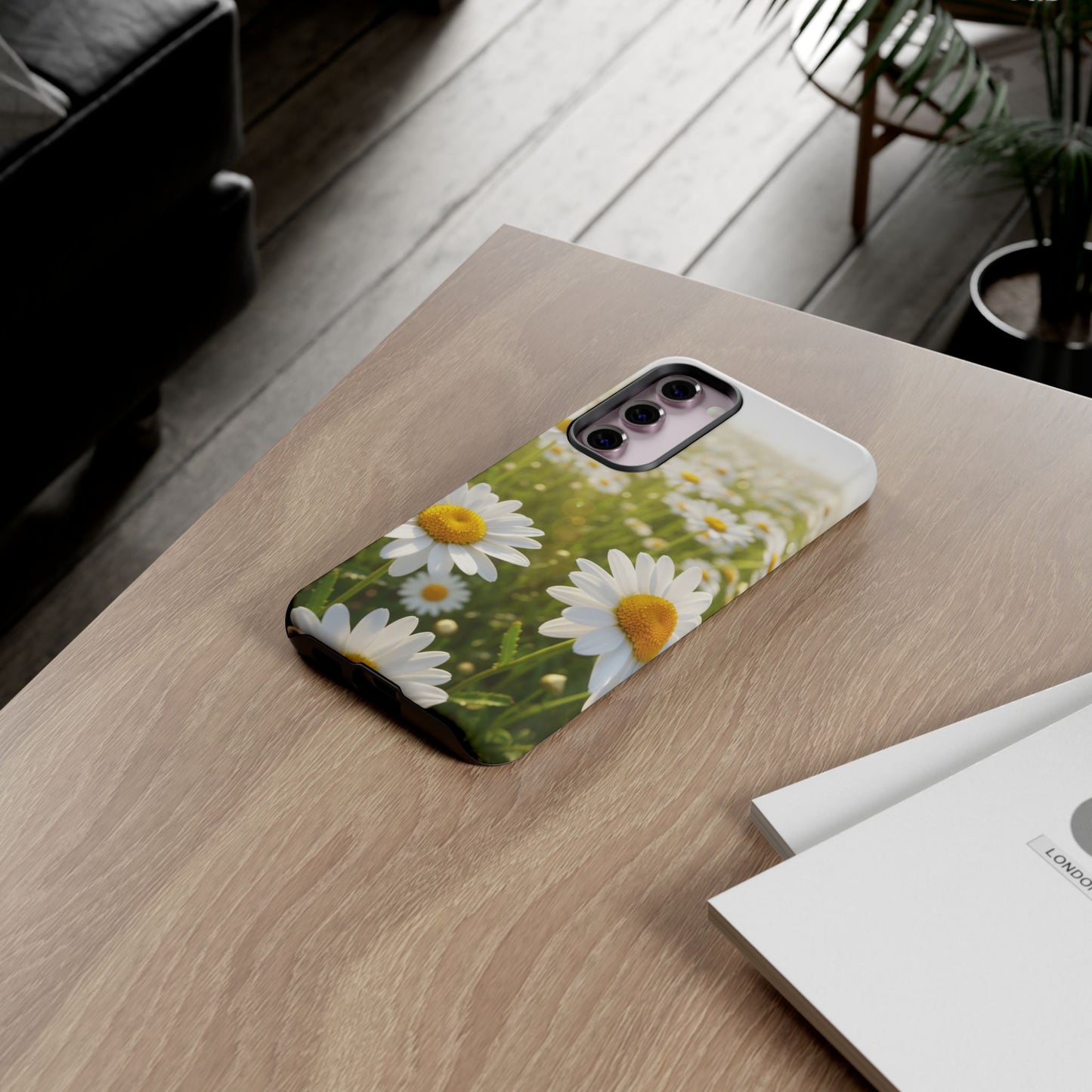 Daisy Phone Case – Floral Spring Field Tough Protective Case (iPhone, Samsung, Pixel)
