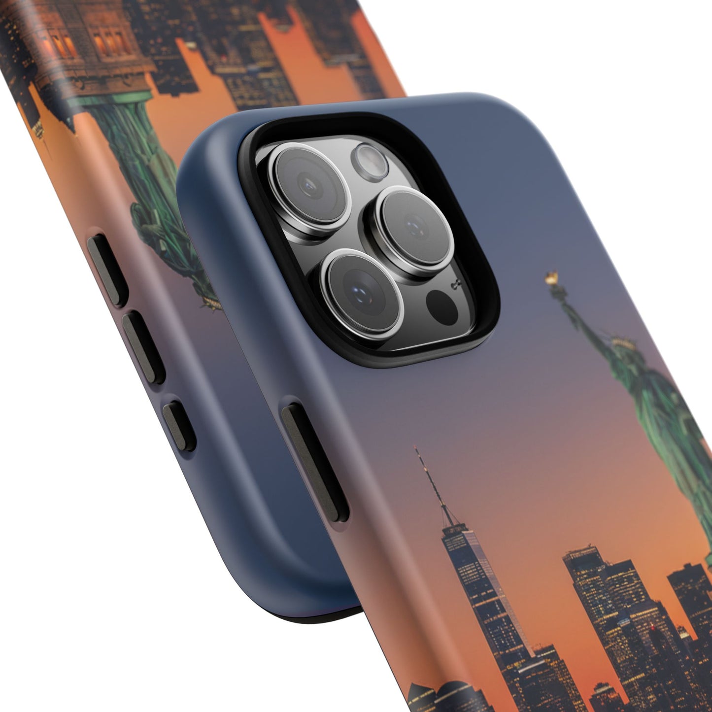 Statue of Liberty Sunset Phone Case – New York City Skyline Travel Aesthetic Tough Case