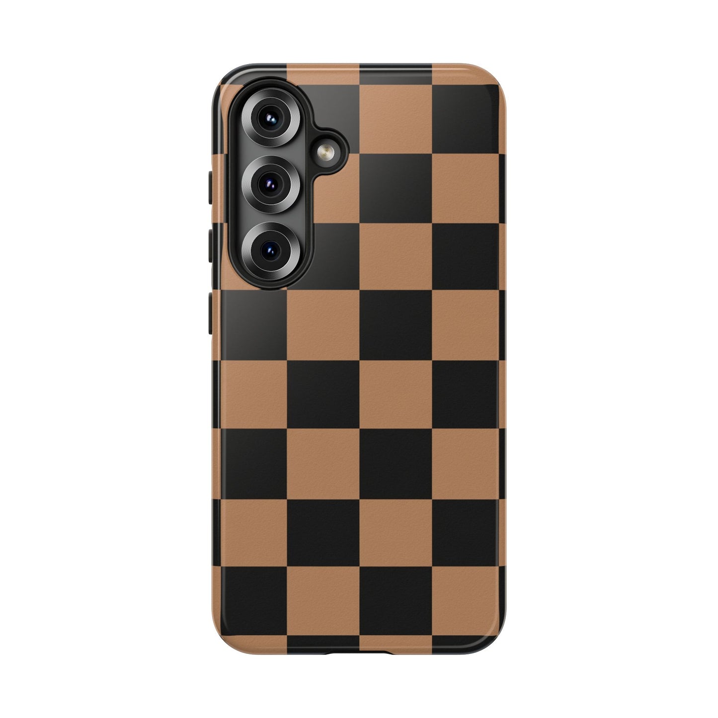 Brown Checkerboard Phone Case | Aesthetic Tough Protective Case