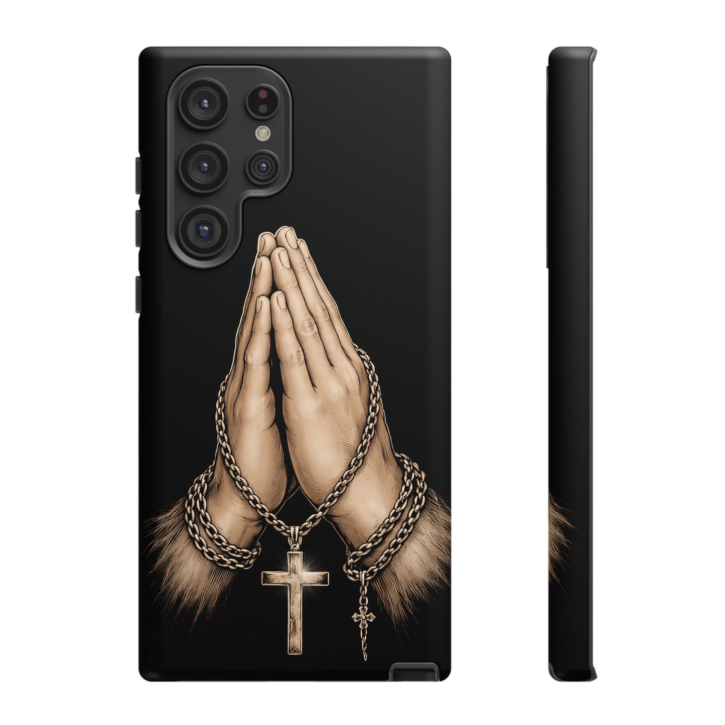 Praying Hands Cross Phone Case – Christian Faith Scripture Cover