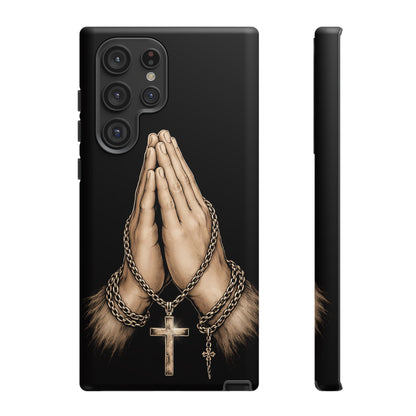 Praying Hands Cross Phone Case – Christian Faith Scripture Cover