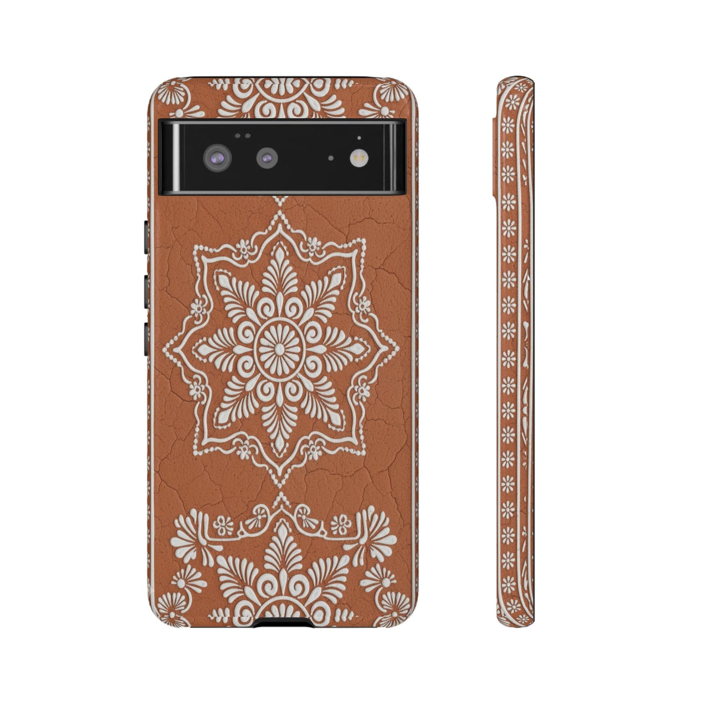 Talavera Terracotta Phone Case | Mexican Floral Pattern iPhone & Samsung Tough Case | Boho Clay Aesthetic Cover