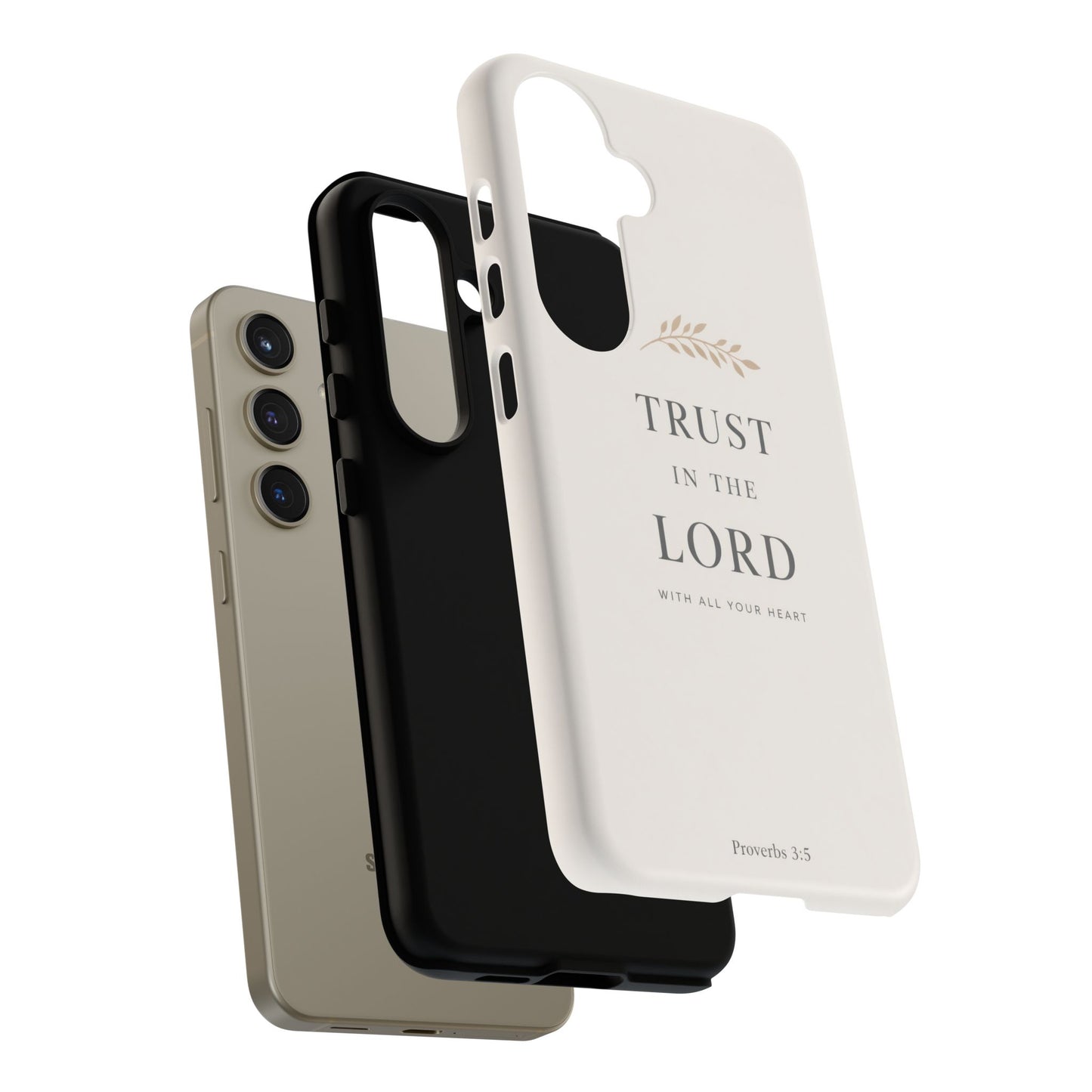 Proverbs 3:5 Christian Phone Case Trust in the Lord Minimalist Faith Cover