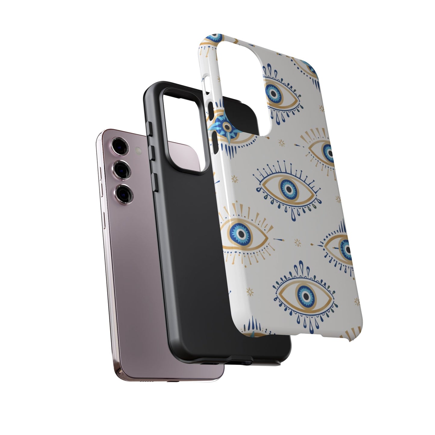 Blue Evil Eye Phone Case – Protective Slim Shockproof Cover for Iphone, Samsung Galaxy and Pixel