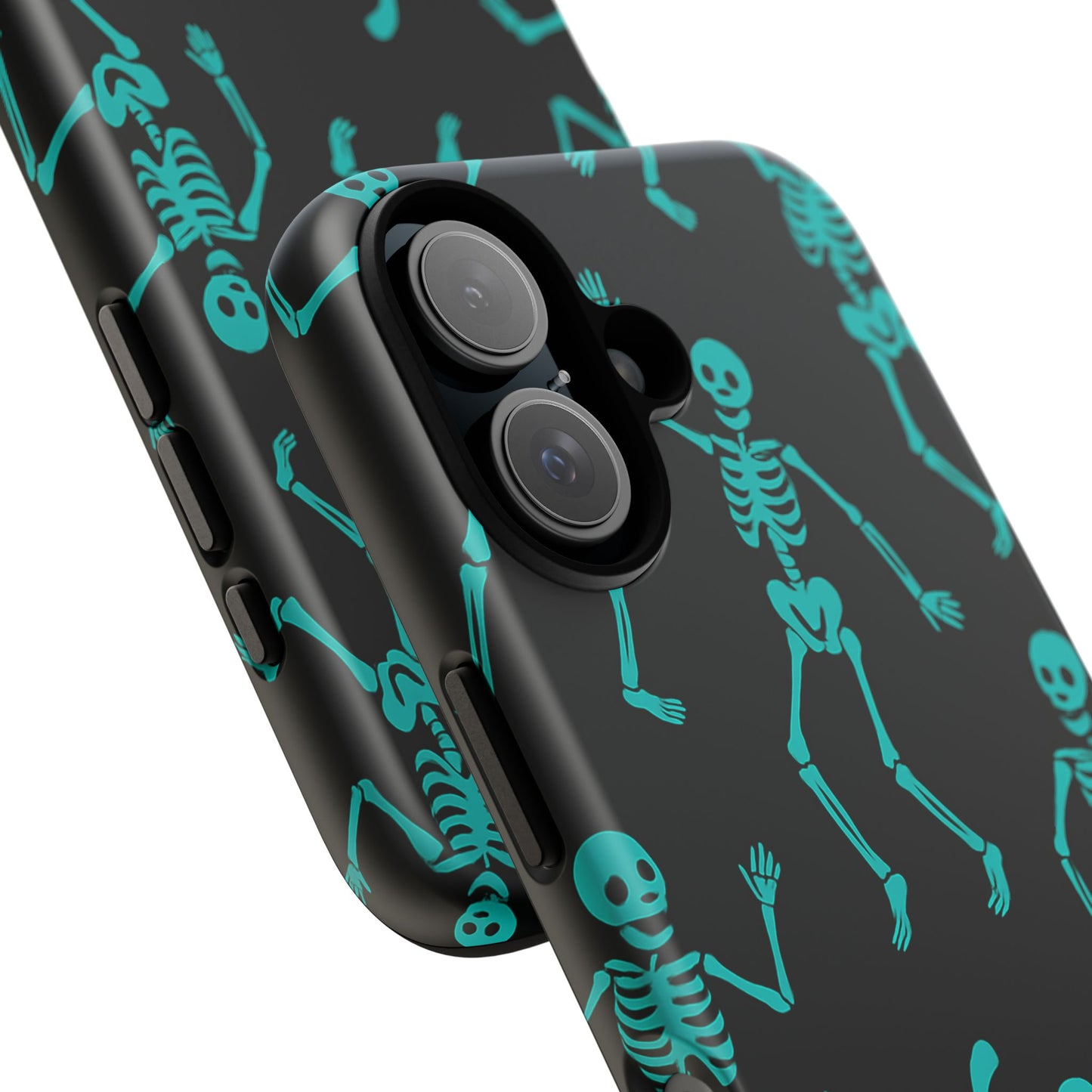 Dancing Teal Skeletons Phone Case | Tough Protective Case for Iphone, Samsung Galaxy and Pixel
