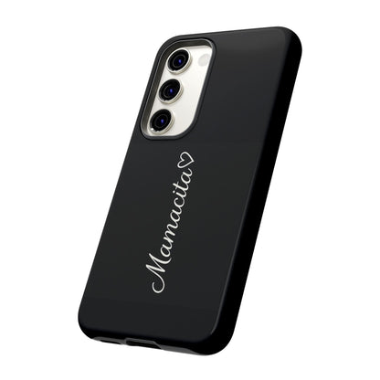 Mamacita Script Phone Case | Minimal Black Tough Case | Sleek Aesthetic Cover