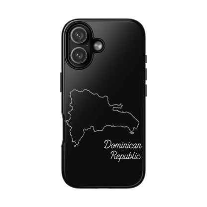 Dominican Republic Outline Phone Case – Minimal Country Map Tough Case (iPhone, Samsung, Pixel)