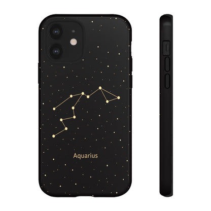 Aquarius Zodiac Constellation Phone Case – Luxe Gold Celestial Cover
