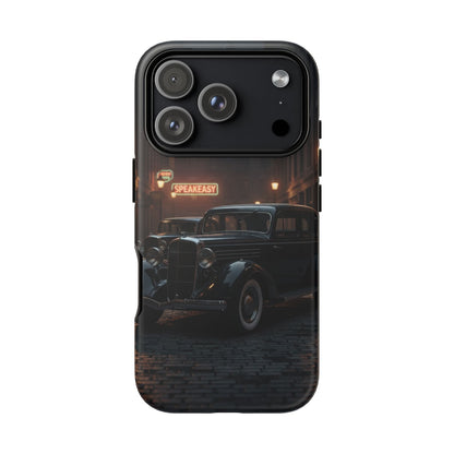 Vintage Classic Car Phone Case | Retro Noir Aesthetic | 1930s Street Scene Tough Case for iPhone & Samsung