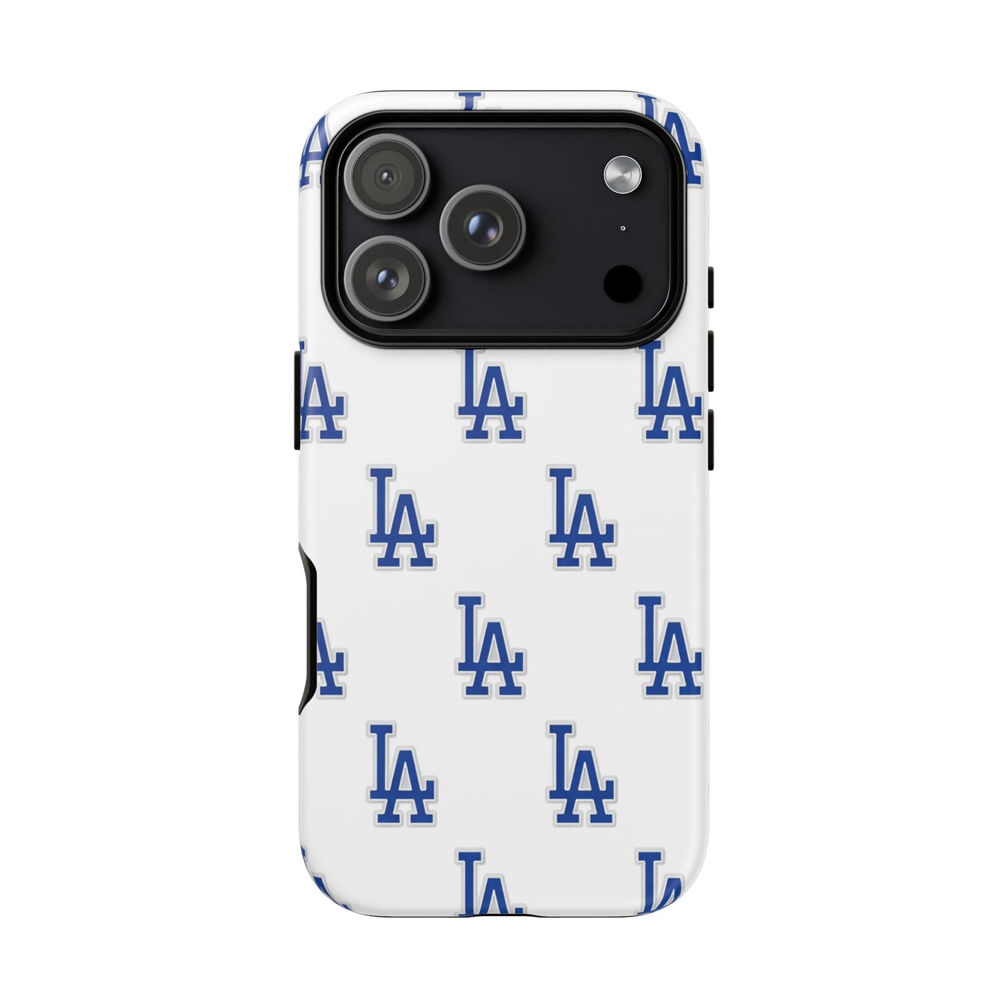 Blue LA Monogram Pattern Phone Case | Minimal Baseball Inspired Tough Cover