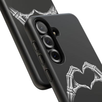 Skeleton Hands Heart Phone Case | Gothic Black Protective Cover