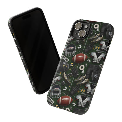 Football Pattern Phone Case – Sports Fan Tough Protective Game Day Case