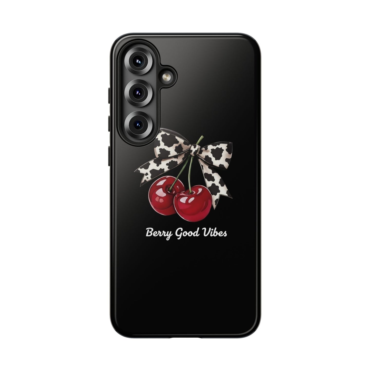 Cherry Cow Print Phone Case | Coquette Bow Aesthetic iPhone & Samsung Tough Case