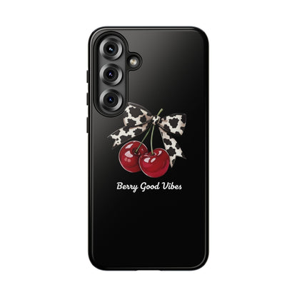 Cherry Cow Print Phone Case | Coquette Bow Aesthetic iPhone & Samsung Tough Case