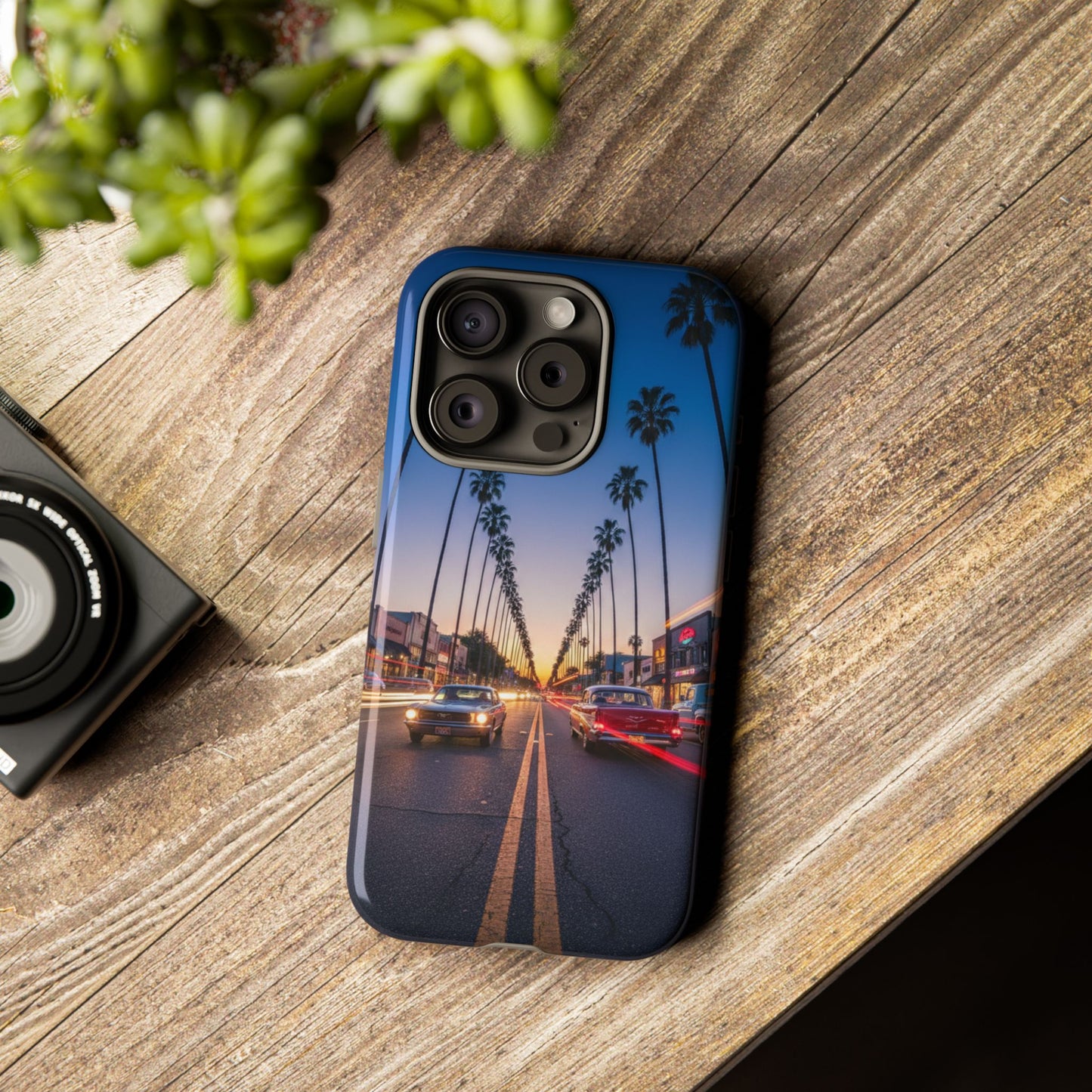LA Sunset Boulevard Phone Case | Palm Tree Sunset Aesthetic | City Night Tough Case