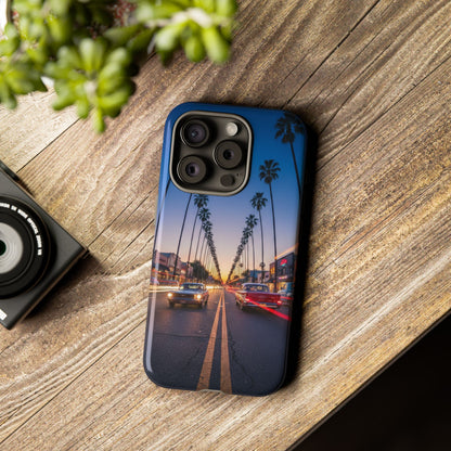 LA Sunset Boulevard Phone Case | Palm Tree Sunset Aesthetic | City Night Tough Case