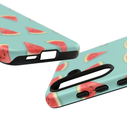 Watermelon Phone Case – Pastel Blue Summer Fruit Tough Case (iPhone, Samsung, Pixel)