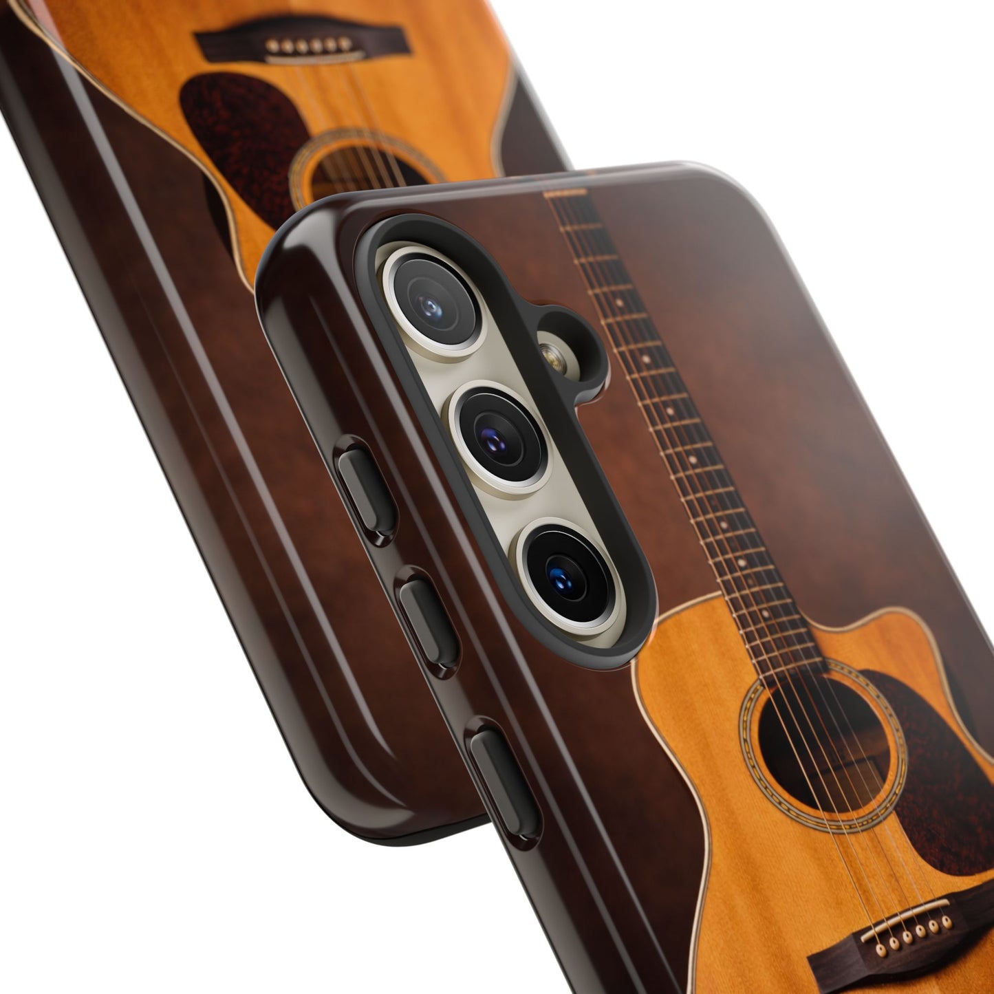 Acoustic Guitar Daisy Phone Case | Rustic Music Lover Tough Cover