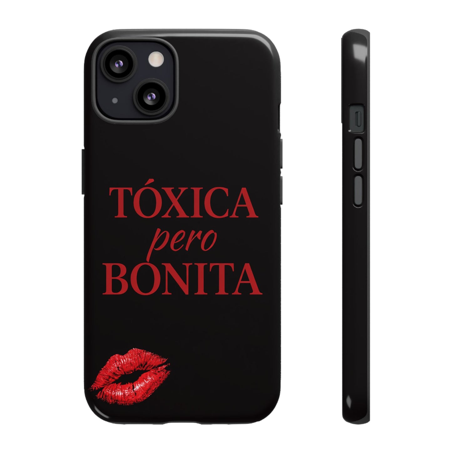 Toxica Pero Bonita Phone Case, Latina Quote Case, Red Lips Aesthetic, Spanish Saying Case, Trendy Tough Cover