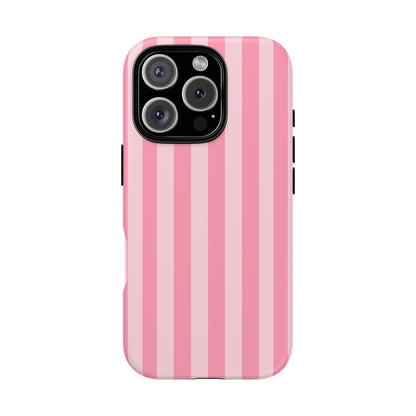 Pink Vertical Stripe Phone Case | Minimal Pastel Stripes Tough Case
