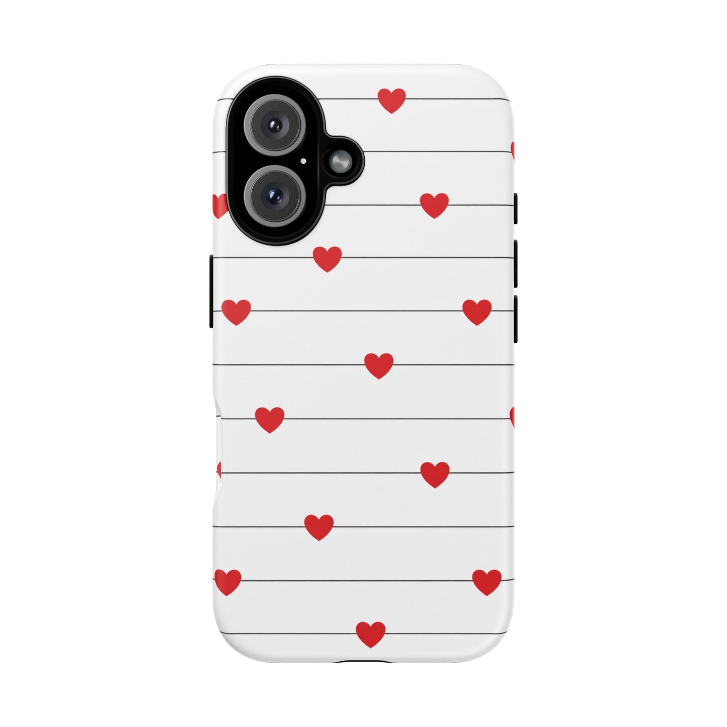 Red Heart Stripe iPhone Case | Tough Shockproof Love Aesthetic Cover